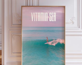 Surf Poster, Cool Girl Wall Art, Hot Girl Summer, Beachy Room Decor, Surfboard Wall Art, Beachy Wall Art, Surfboard Art, Beachy Prints