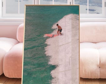 Surf Poster, Beachy Room Decor, Meet Me at the Beach, Polaroid Print, Vintage Surf Poster, Surfboard Wall Art, Beachy Wall Art,Surfboard Art