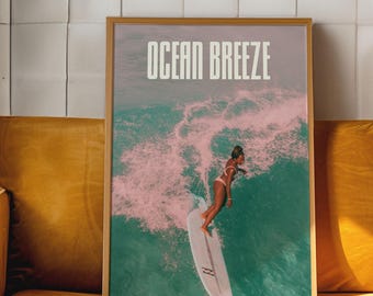 Hot Girl Summer, Cool Girl Wall Art, Hot Girl Prints, Cool Girl Prints, Surf Poster, Surfboard Wall Art, Surfboard Art, Beachy Prints