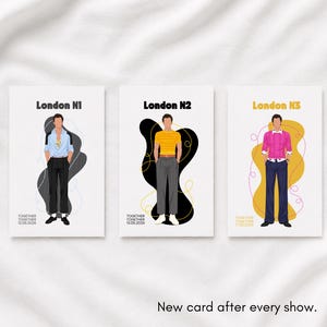 Concert geheugenkaart print | Samen tour Londen outfitillustratie (A6)