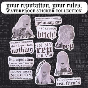 Ensemble d'autocollants Taylor Swift | ère de la réputation | Swiftie Geschenk | Aufkleber | Autocollant en vinyle pour ordinateur portable, journal et calendrier | la fête des wasser