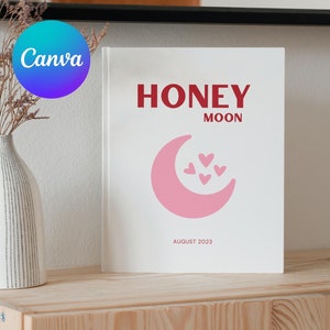 Honeymoon Journal Photo Book Template | Customizable Coffee Book Table, Travel Journal Printable, Decorative Book, Ebook Template Canva