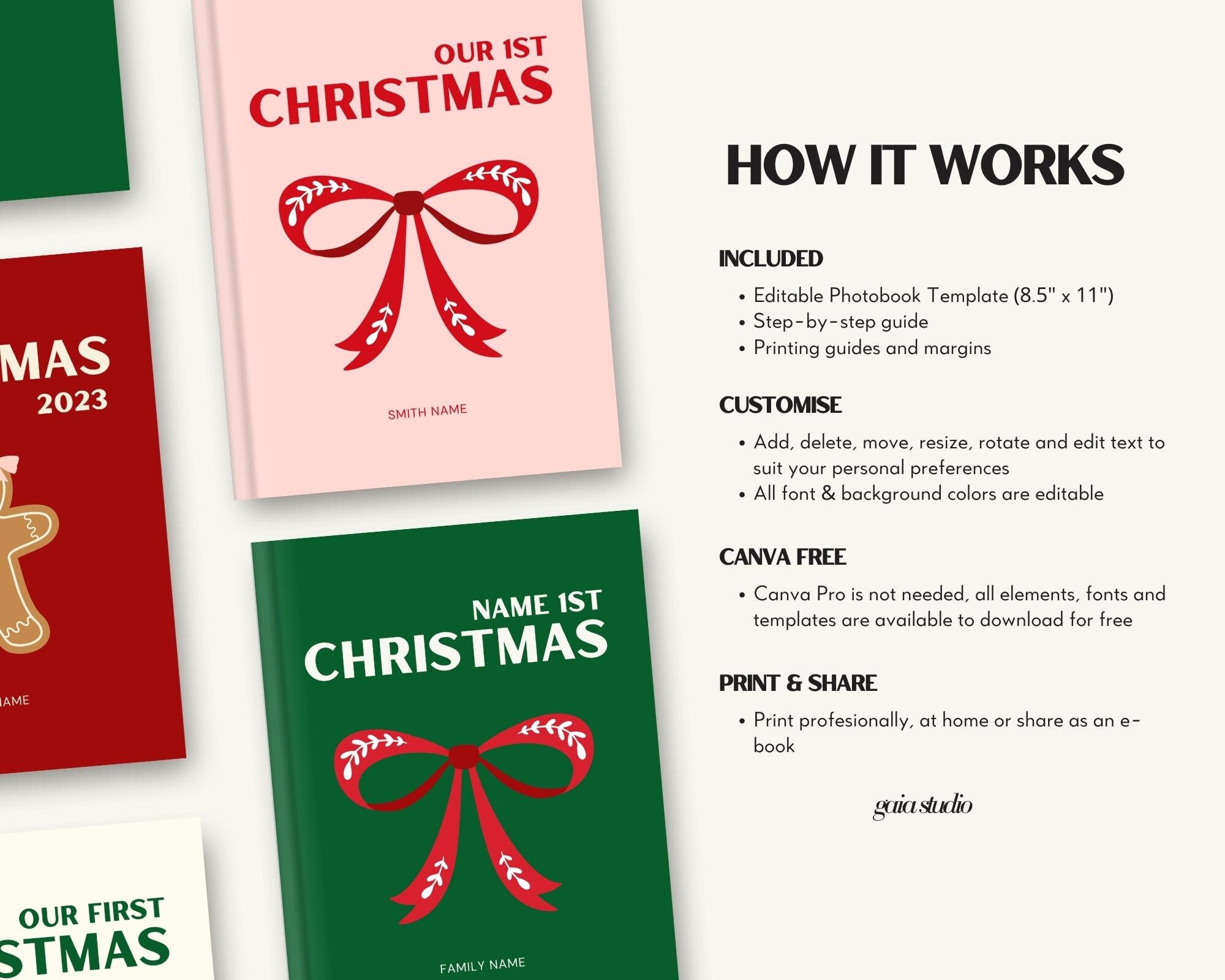 pink-bow-christmas-photo-book-template-customizable-coffee-book-table