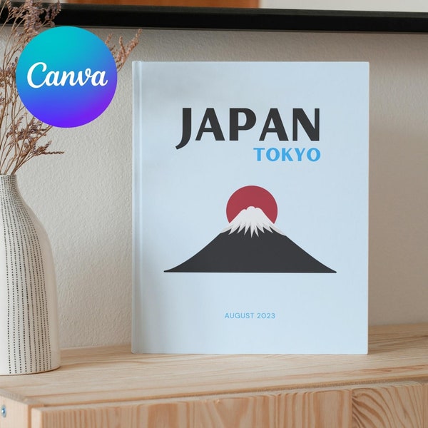 Japan Travel Print Photo Book Template | Customizable Coffee Book Table, Travel Journal Printable, Decorative Book, Ebook Template Canva