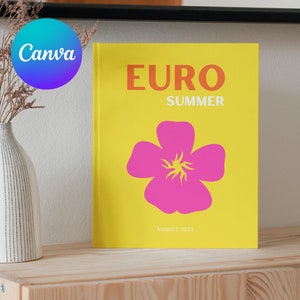 Euro Travel Print Photo Book Template | Customizable Coffee Book Table, Travel Journal Printable, Decorative Book, Ebook Template Canva