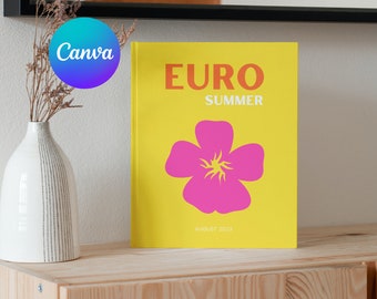Euro Customizable Travel Photo Book Template | Printable Travel Journal, Personalised Photo Album, Canva Ebooks, Journals