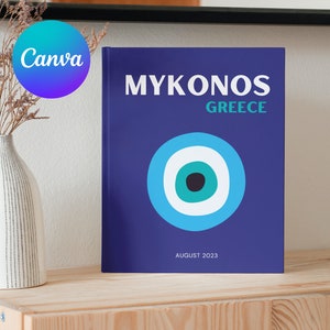 Greece Travel Photo Book Template: Mykonos Album (Digital Download)