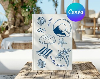 Plantilla de álbum de fotos de viajes de verano: Álbum personalizable para la mesa de centro (descarga digital)