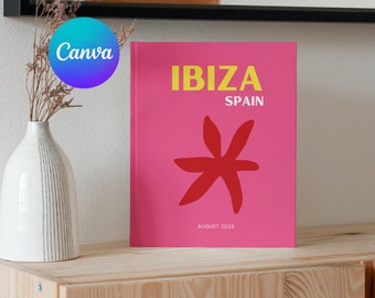 Ibiza Customizable Travel Photo Book Template | Printable Travel Journal, Personalised Photo Album, Canva Ebooks, Journals