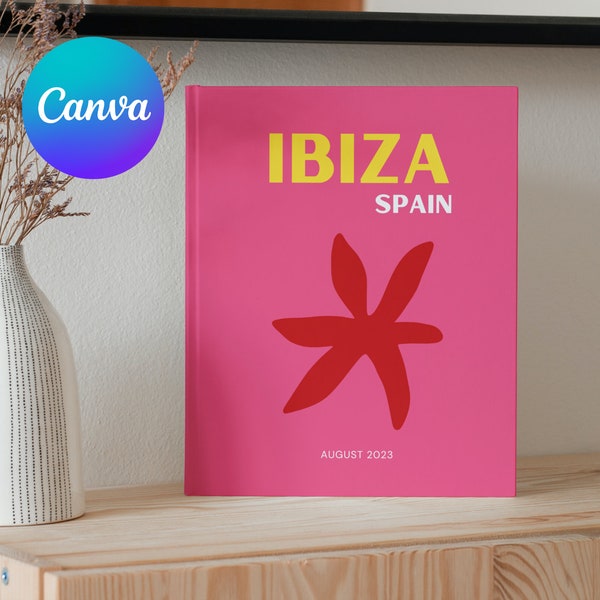 Spanje Reisafdruk Fotoboeksjabloon | Aanpasbare koffieboektafel, reisdagboek afdrukbaar, decoratieve boeken, e-boeksjabloon Canva