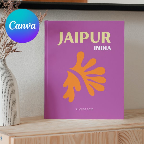 Jaipur Travel Print Photo Book Template | Customizable Coffee Book Table, Travel Journal Printable, Decorative Book, Ebook Template Canva