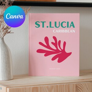 St. Lucia Travel Photo Book Template: Customizable Coffee Table Book (Digital Download)
