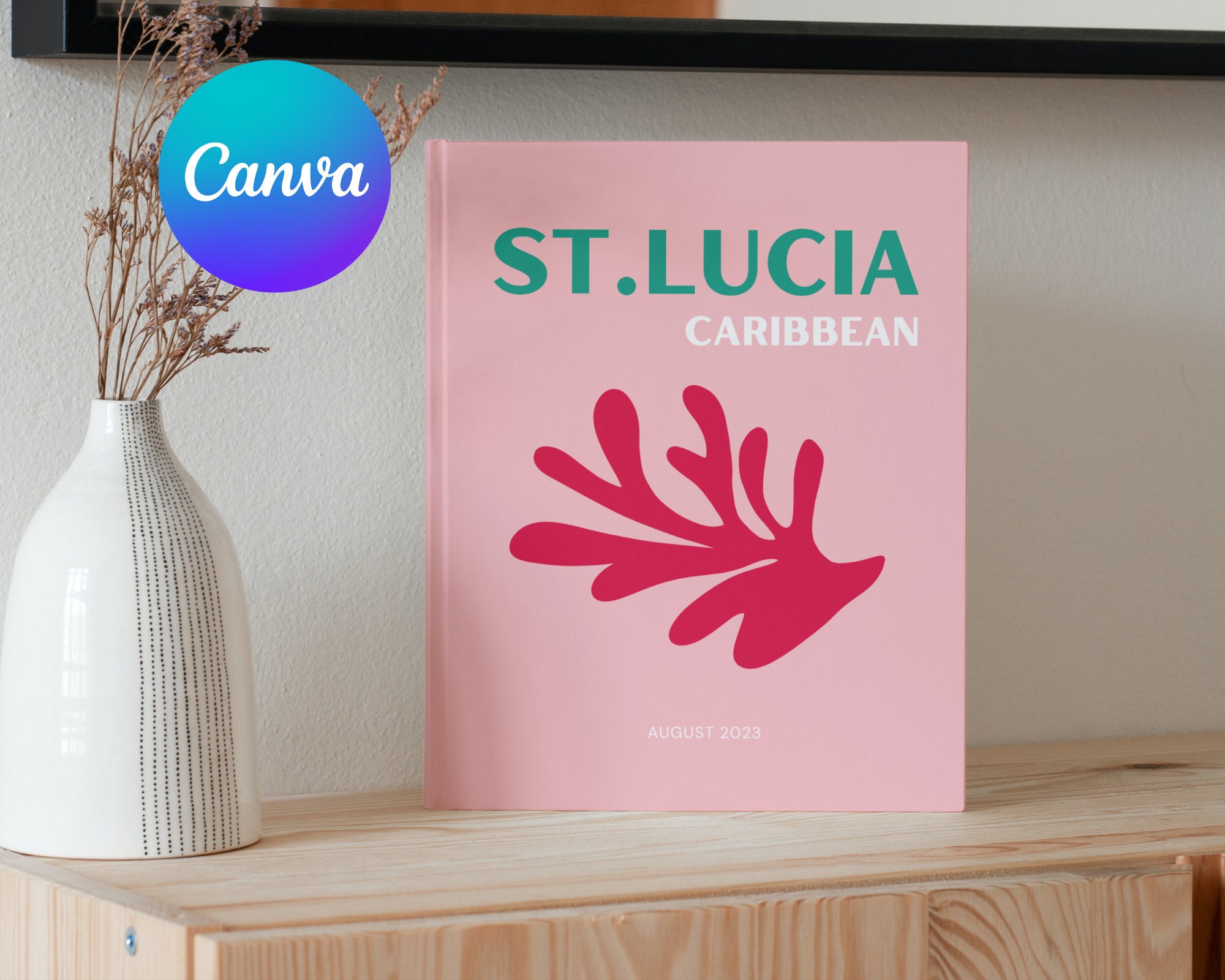 St. Lucia Travel Photo Book Template: Customizable Coffee Table Book (Digital Download)