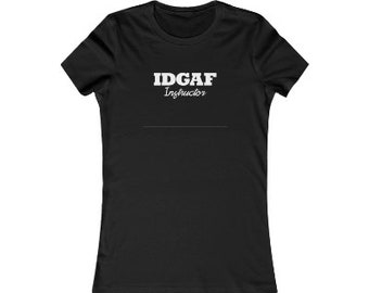 Ladies Black crew neck tee with a fun saying