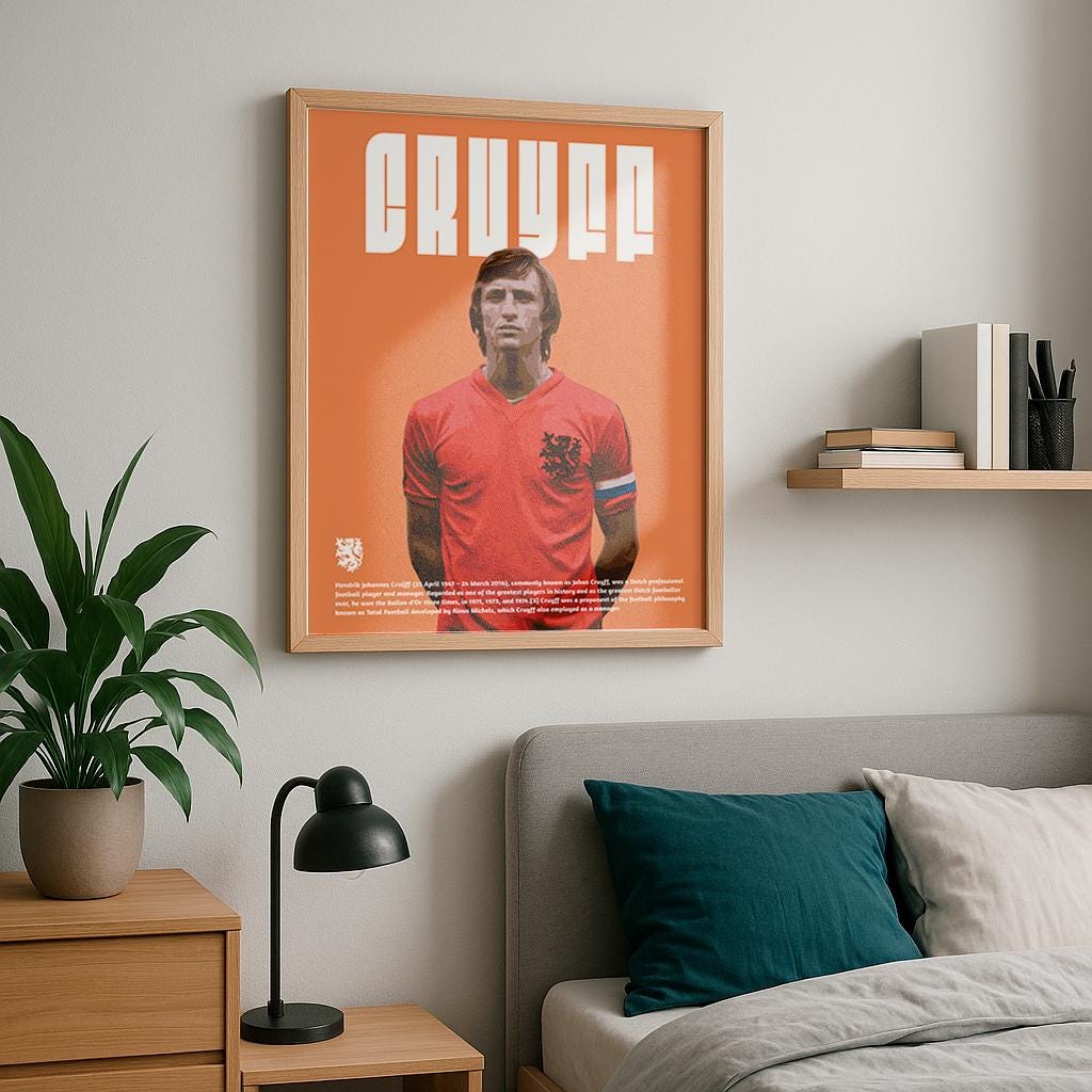 Johan Cruyff Netherlands Soccer Legend Art Print (digital Download