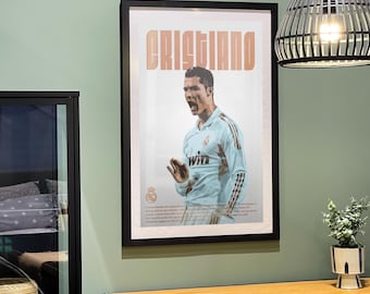 Cristiano Ronaldo Real Madrid Poster: Soccer Wall Art (Digital Download - No physical product)