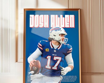 Josh Allen Poster: NFL Wall Art (Digital Download- No physical product) Buffalo Bills Football