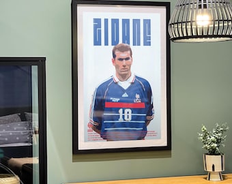 Zidane Soccer Art Print: France, Real Madrid (Digital Download - No physical product)
