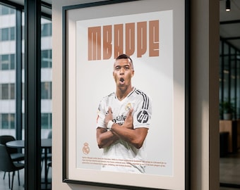 Mbappe Real Madrid Poster: Soccer Wall Art (Digital Download, no physical product)