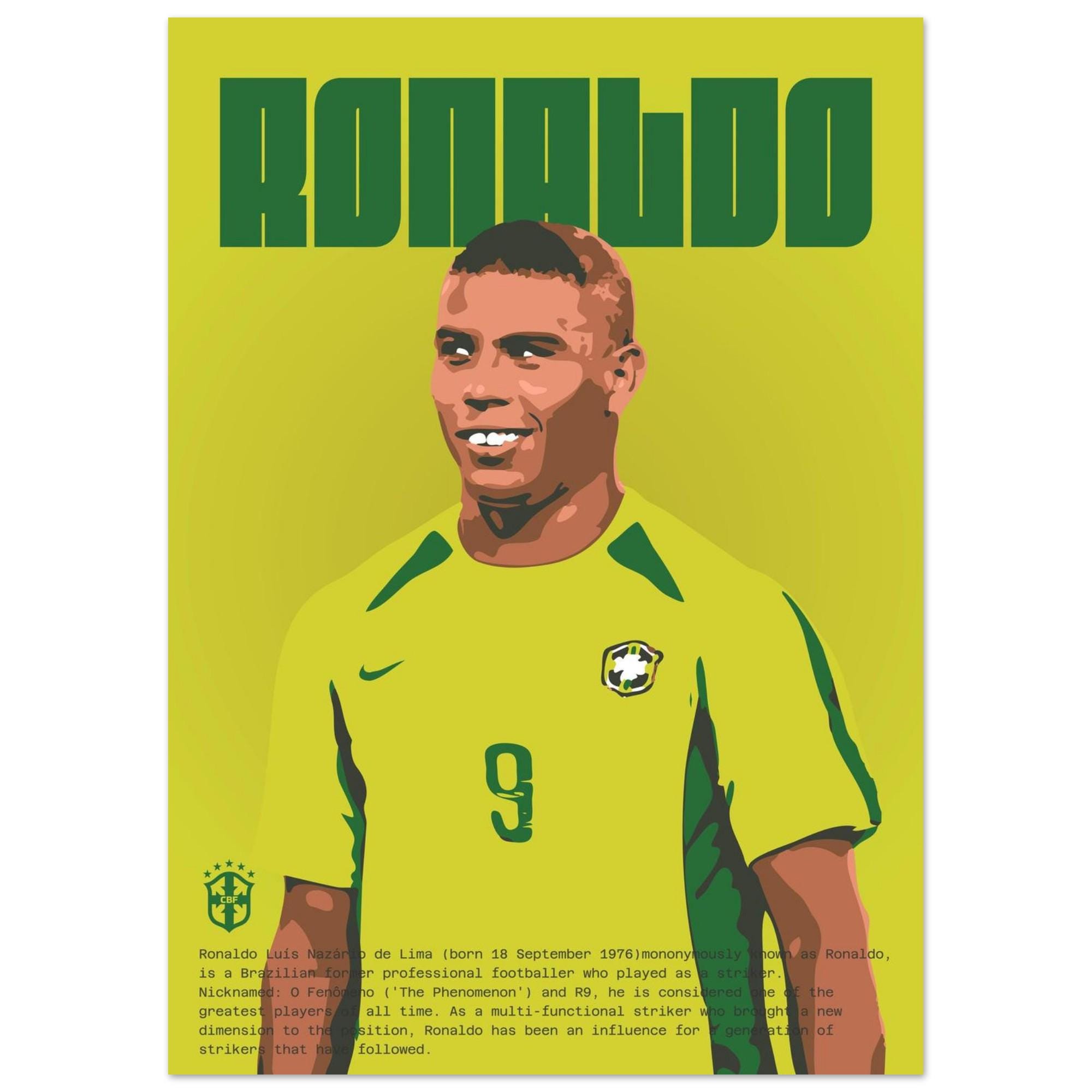 ロナウド・ナザリオ サッカーポスター：ブラジルサッカー R9 アート