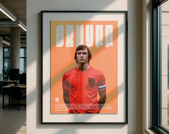 Johan Cruyff Netherlands Soccer Legend Art Print (Digital Download- No physical product)