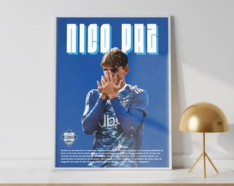 Nico Paz - Como 1907 - Art Print (Digital Download- No physical product) Football Fans - Calcio