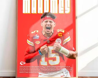 Mahomes Poster: NFL Wall Art (Digital Download, no physical product) Kansas City Chiefs Football