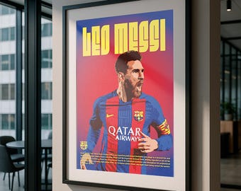 Leo Messi Barcelona Poster: Soccer Wall Art (Digital Download, no physical product) - Barça Print