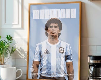 Maradona Poster: Soccer Wall Art (Digital Download - No physical product) - Argentina Fans