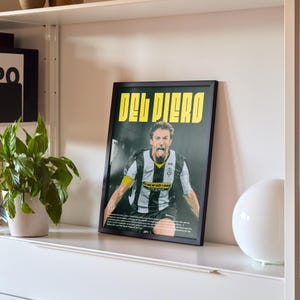 Póster de fútbol de Del Piero: arte mural de fútbol imprimible, descarga digital de Alessandro Del Piero, diseño de camiseta y taza