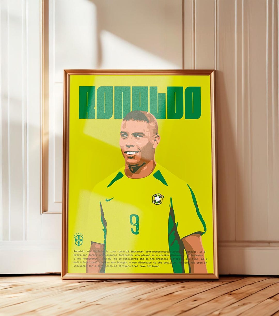 Ronaldo Nazario Football Poster: Brazil Soccer R9 Art (digital