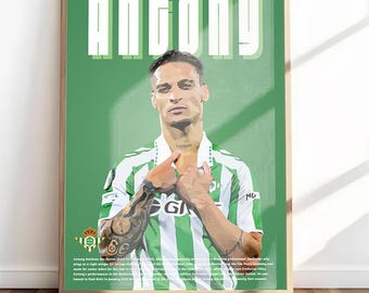 Antony Digital Poster: Football Wall Art (Digital Download - No physical product) - Real Betis