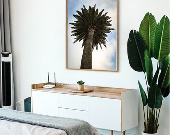 Palmboom kunst aan de muur, digitale kunst aan de muur, strand, tropisch, strandfoto's, digitale foto's, trendy kunst aan de muur, kustontwerp, digitale download