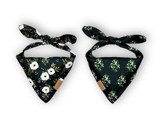 Dog Bandana Reversible Winter Rose | Mistletoe | Holly & Pine Collection