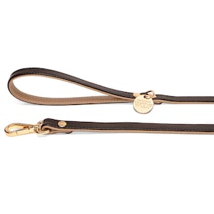 Handgefertigte Italienische Hundeleine aus Leder - Mocha Collection