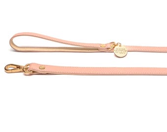 Handmade Italian Leather Dog Leash - Blush Collection
