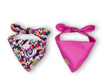 Reversible Dog Bandana Purple Wildflowers | Lavender | Wildflowers Collection