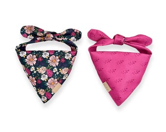 Reversible Dog Bandana Evening Floral | Springs | Claire Floral Collection
