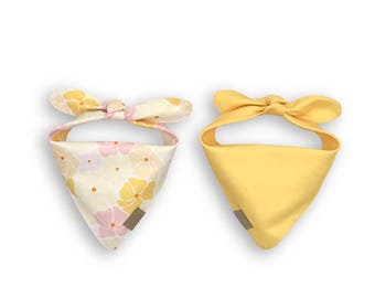 Reversible Dog Bandana Aloha Floral | Pale Yellow | Wildflowers Collection