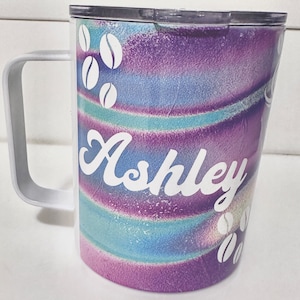 Handmade Personalized To-Go Coffee Mug - Infusible Ink Design - Metal Travel Cup - Colorado Crafted - Custom Gift for Coffee Lovers
