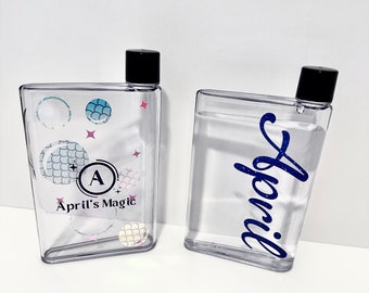 Handcrafted Slim Notebook Water Bottles - 420ml - Personalized Flask Design - Ideal for Handbags & Backpacks - Unique Colorado Made Gift
