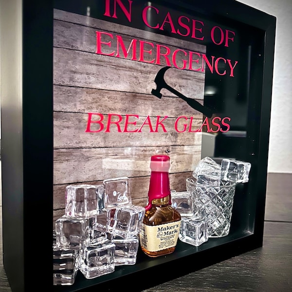Custom Whiskey Lovers' Shadow Box - Durable Man Cave Decor, Personalized Gift for Connoisseur, Heavy-Duty Display, Removable Back