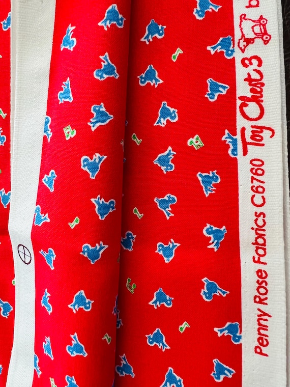 30s Retro Fabric, Penny Rose Toy Chest 3, Red With Blue Birds (1/2 Yard) -  Etsy
