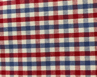 Red, Blue, White Gingham Fabric, 1/8" Check, 60" Wide