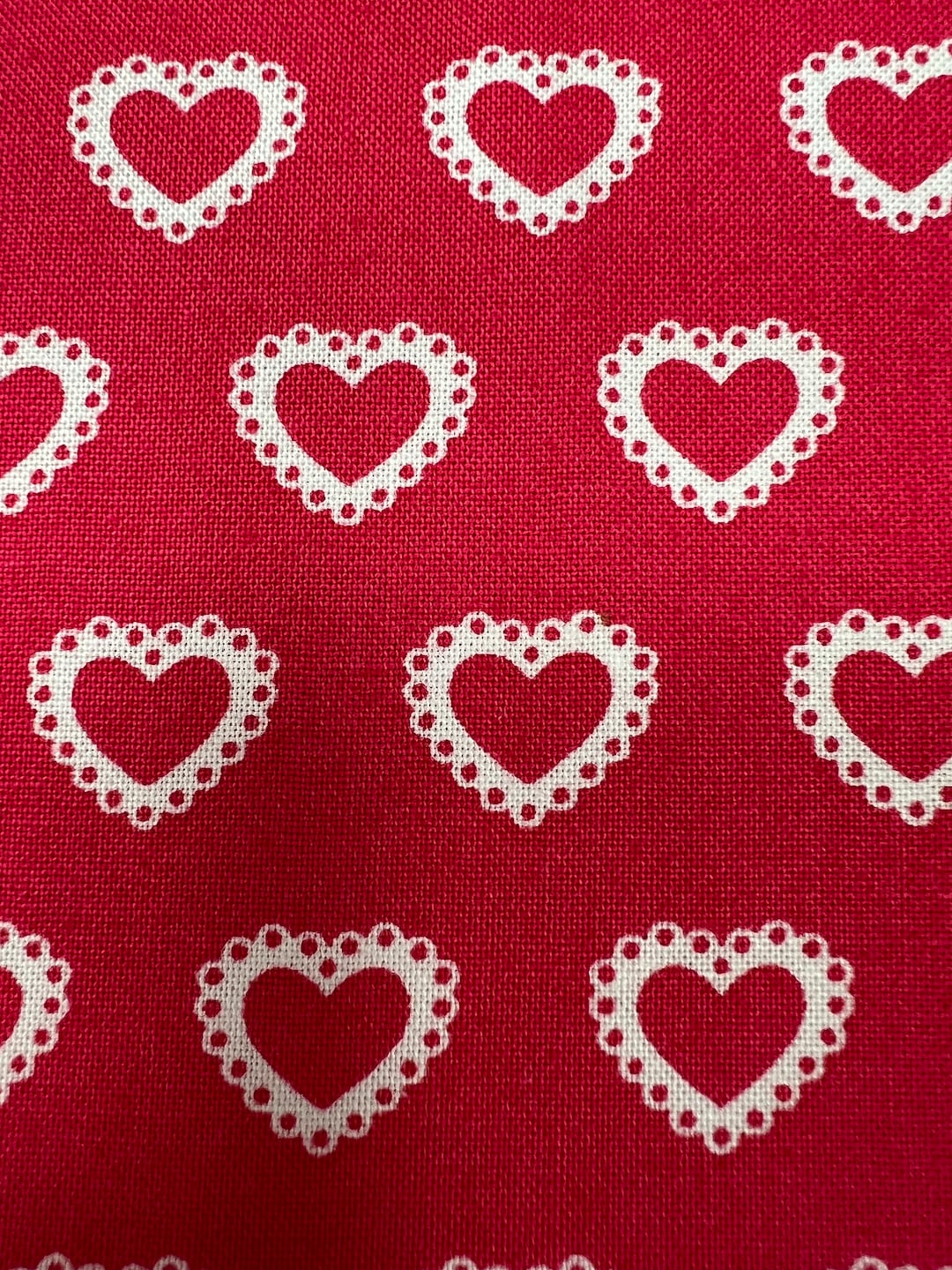 First Romance Cotton Fabric, Red Heart Print, Moda #8404 (1/2 Yard) - Etsy