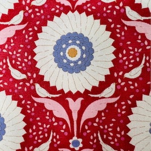 Rare, out of print, Tilda quilt collection, Bon Voyage Collection, Ringflower Red 100251