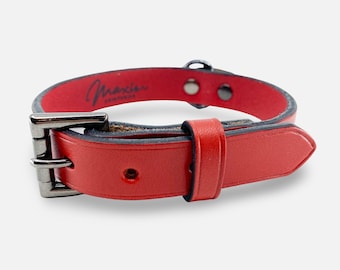 Handgefertigtes Englisches Zaumleder Hundehalsband | Massive Messingschnalle | Personalisierte & luxuriöse Handwerkskunst