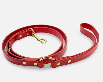 Handmade Leather Dog Leash | English Bridle Leather | Solid Brass Hardware & Customizable