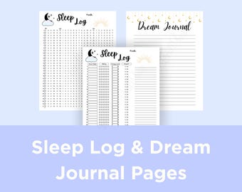 Sleep Log & Dream Journal Pages
