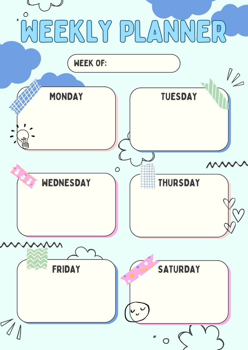 Kids Weekly Planner Printable Childrens Activity Schedule Etsy kids-weekly-planner-printable-childrens-activity-schedule-etsy